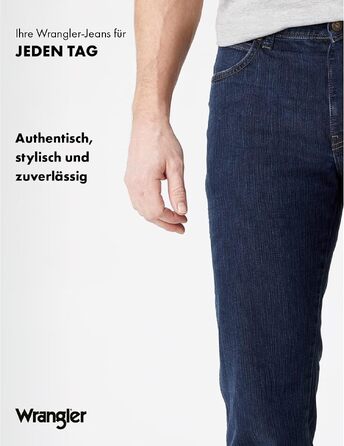 Чоловічі джинси Wrangler Regular Fit Durables Stonewash, темно-сині (Darkstone Blue), 33W / 32L