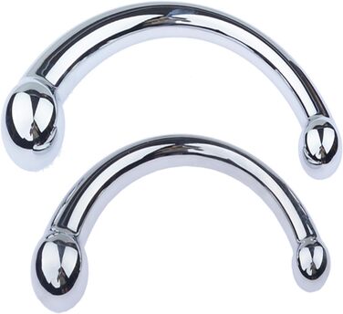 Масажний стрижень Doppekopf Dido з подвійним кінчиком (срібло) для чоловіків та жінок