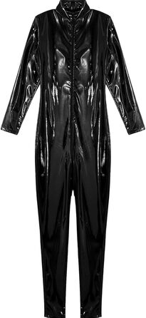 Комбінезон жіночий з довгим рукавом та стійким коміром, чорний, GRRKDFQ