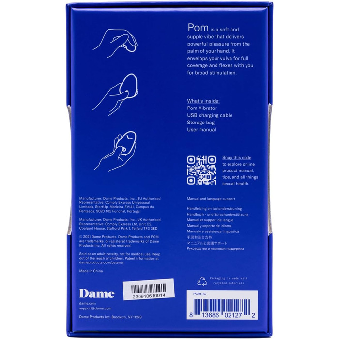 Вібратор Dame | Міні вібратор для жінок з гнучкою формою | Водонепроникний, USB-зарядний, з медичного силікону | Компактний, дискретний, кольори сливи