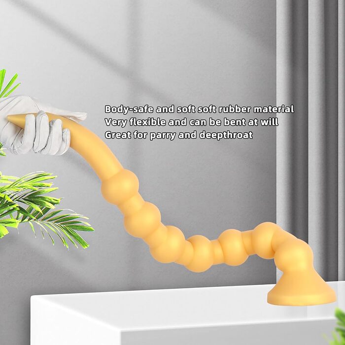 Анальний дилататор Cafurey 60 см з 7 кульками, м'який силікон, для жінок та чоловіків (золотий)