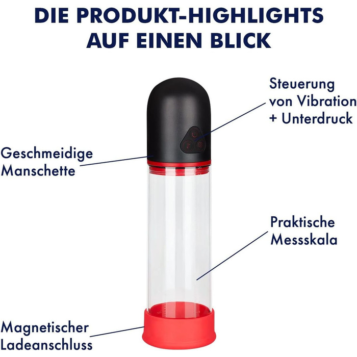 Електрична помпа для збільшення статевого члена, 29 см, водонепроникна, перезаряджувана