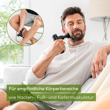 Перкусійний масажер Beurer MG 79 Massage Gun Sensitive: компактний масажний пістолет для чутливих зон, 3 насадки та 3 рівні інтенсивності