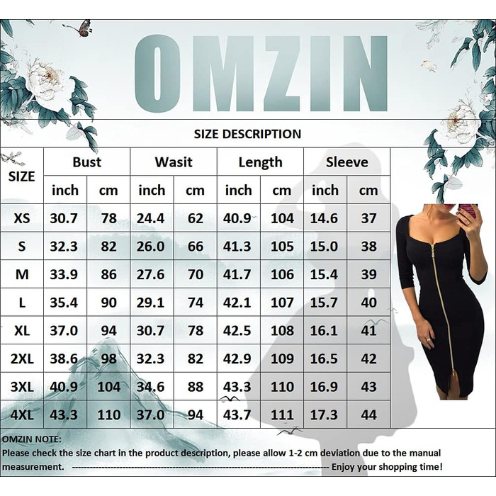 Жіноче обтисле міні-плаття OMZIN з глибоким вирізом та блискавкою, чорне