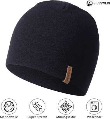 Спортивна шапка Giesswein Merino Cap Gehrenspitze з мериносової вовни, унісекс, темно-синя, один розмір