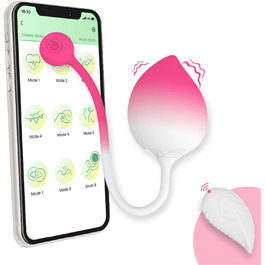 Вібратор з дистанційним керуванням та керуванням через додаток, 9 режимів вібрації, для жінок, портативний G-Spot, для пар, білий/рожевий