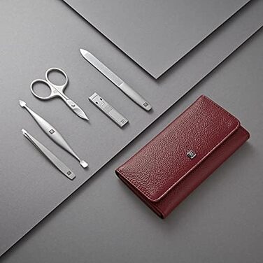 Манікюрний набір ZWILLING Premium з ножицями для нігтів та кутикули, 5 предметів, червоний