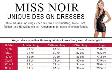 Міні-сукня Miss Noir з ефектом лаку для клубів та вечірок, сітка, V-подібний виріз, чорний (L118d-bk)