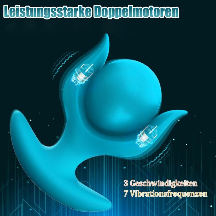 Анальний вібратор Jpscor з повітряним насосом, 10 режимів, для чоловіків та жінок, синій