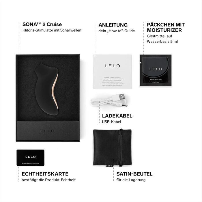 LELO Sona 2 Cruise - вібратор клітора для жінок з технологією SonicPulse™, чорний