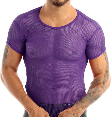 Чоловіча сітчаста футболка з прозорою тканиною для нічного клубу, клубний одяг, прозора майка-топ, футболка 'рибача сітка'