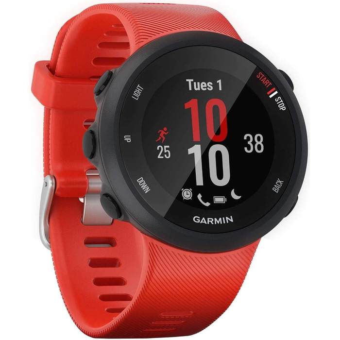 Спортивний GPS-годинник Garmin Forerunner 45 для бігу, фітнес-трекер з пульсометром та планами тренувань, червоний (розмір M)