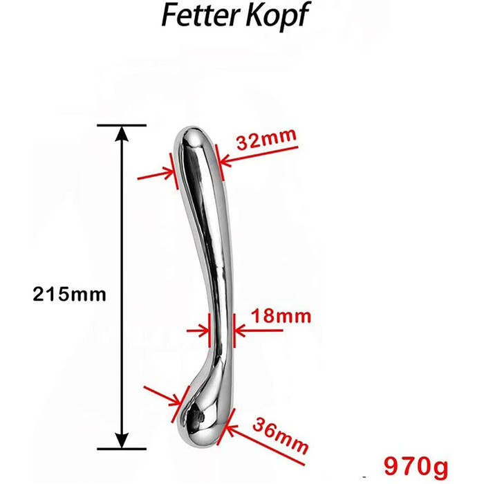 Анальний масажер з нержавіючої сталі YCGLX для стимуляції G-точки та простати, подвійний наконечник, для чоловіків та жінок