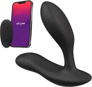 We-Vibe Vector + Virbierender Anal Plug: Масажер простати та периануму для чоловіків, дистанційне керування, додаток, гнучкий силіконовий секс-іграшка (чорний)