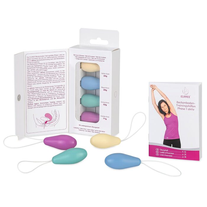 ELANEE Тренажер для підсилення м'язів тазового дна Phase I для боротьби з нетриманням, набір з 4 конуса (701-00) Single