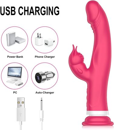 Вібратор JFRong 3-в-1 з присоскою та функцією нагріву для жінок, силікон, 10 режимів, тихий, стимулятор G-точки та клітора, еротична іграшка для жінок та пар, колір: фіолетовий