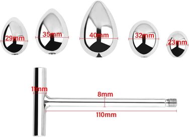 Анальний масажер Jinqian з нержавіючої сталі (5 кульок) - стимулятор G-точки, для жінок та чоловіків