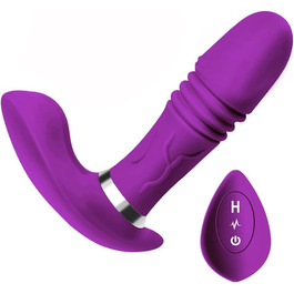 Вібратор-джі-поінт JFRong Butterfly з двома моторами, пультом ДУ та 3x7 режимами, для жінок та пар (фіолетовий)