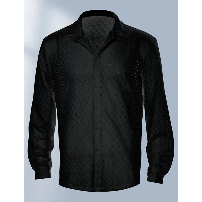 Футболка AIEOE для чоловіків, сітка, прозора, чорна (L)