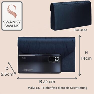 Жіночий вечірній клатч SwankySwans Chantel із сатину, темно-синій