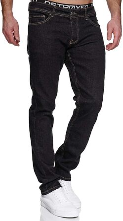 Чоловічі джинси MERISH Slim Fit з ефектом стрейч, дизайнерські денімові штани, чорні (модель 9148-2100, 42W / 34L)