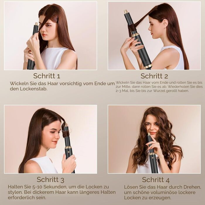 Мультистайлер для волосся 5 в 1 UKLISS Airstyler: фен, вирівнювач, круглий браш та локони, чорний