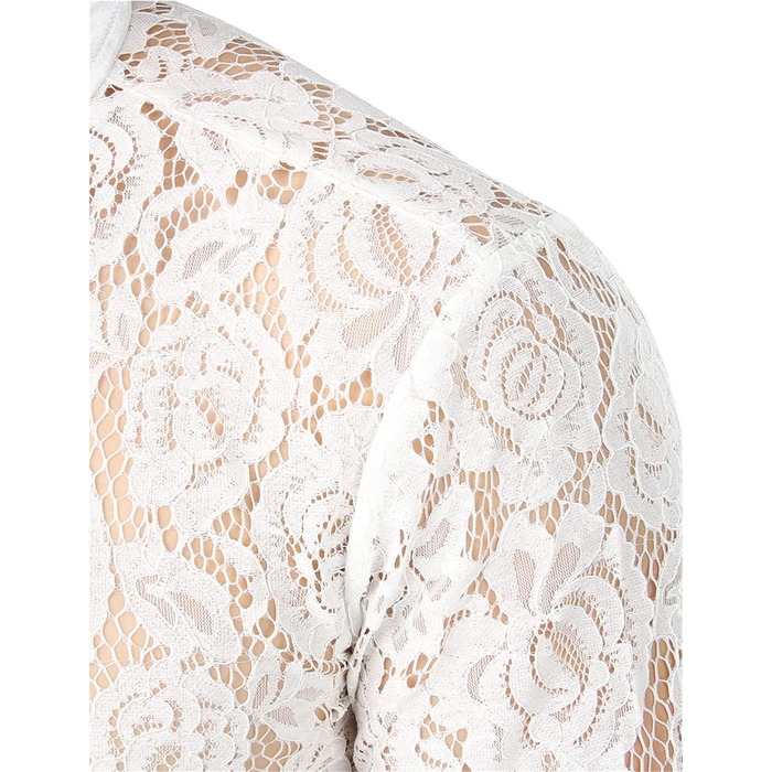 Чоловіча сорочка з мереживом та квітковим принтом, прозора, на вечірку/випускний, бренду Bollrllr