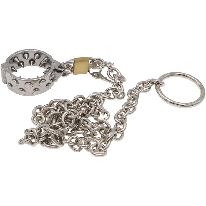 Сталевий пеніс-кільце з шипами PQKuss для розширення яєчок, SM-іграшка, 425г