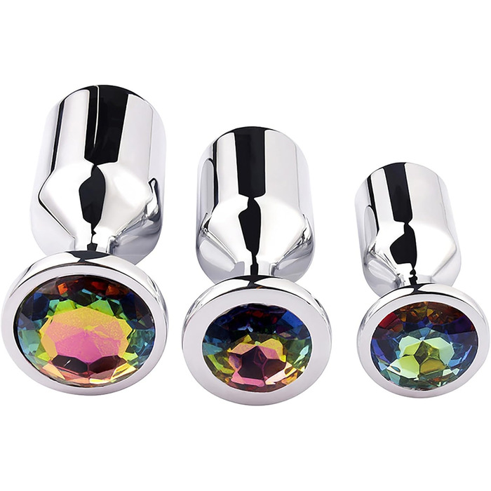 Анальний плагін Linman Metall Konischer для жінок. 3 розміри, діамантовий цоколь. Холодна та гаряча стимуляція. SM-іграшка. Анальні розширювачі. (Синій)