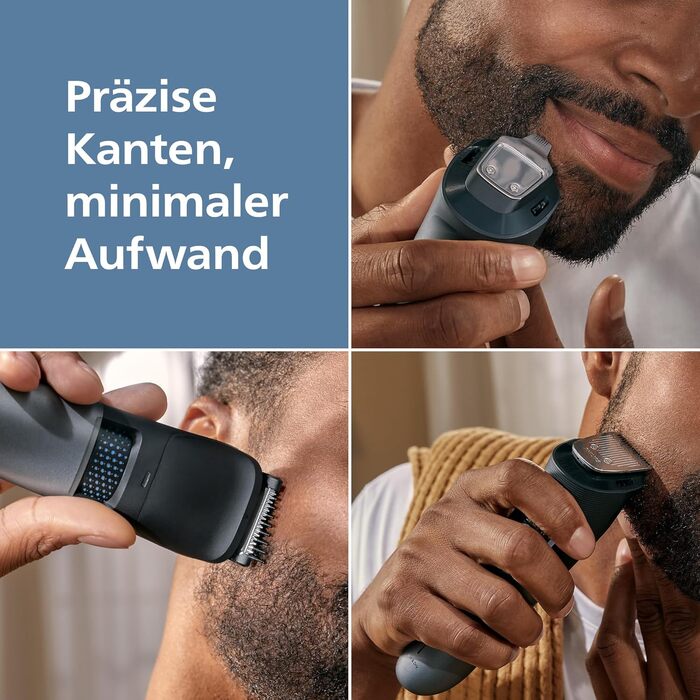 Тример для бороди Philips Beardtrimmer 7000 серії BT7670/15: самозаточувальні металеві леза, 40 налаштувань довжини, технологія BeardSense, водонепроникний, з зарядним пристроєм