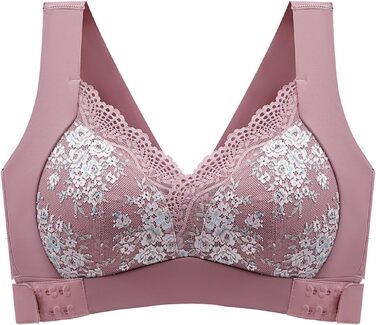 Бюстгальтер без кісточок Necalisi з застібкою на блискавку спереду, мереживний, з перехресним витон, ліфчик-кроп топ, бюстгальтер без спинки, бюстгальтер пуш-ап, екстремальна підтримка (34/75B, фіолетовий)