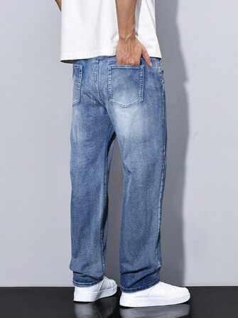 Чоловічі джинси Elegancity Baggy Stretch: широкі штани в стилі Y2K Streetwear, Loose Fit, сині (XS)