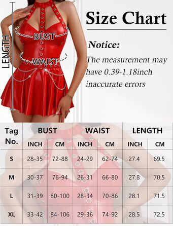 Латексне плаття AIEOE для жінок з відкритим спиною, сукня-бабочка, комплект спідньої білизни, мокрий ефект, еротичне шкіряне плаття (червоний, XL)