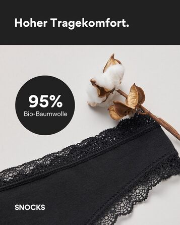 Танга жіночі Snocks з мережива з органічної бавовни – дихаючі та комфортні, не ріжуть – сексуальні труси та білизна для жінок, розмір XS - 4XL, 3 шт. в упаковці