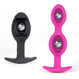 Силіконовий анальний плаг Guspiun зі сталевою кулею для масажу простати, секс-іграшка для чоловіків та жінок (Чорний, S+M+L)