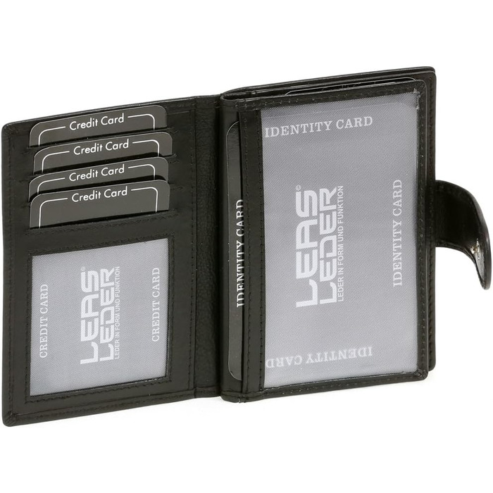 Шкіряний тримач для кредитних карток LEAS Card-Collection з RFID-захистом, чорний