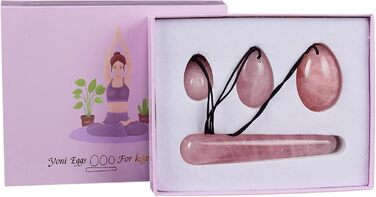 Набір каменів для вагінального тренінгу Кегель з рожевого кварцу (Рожевий кварц)