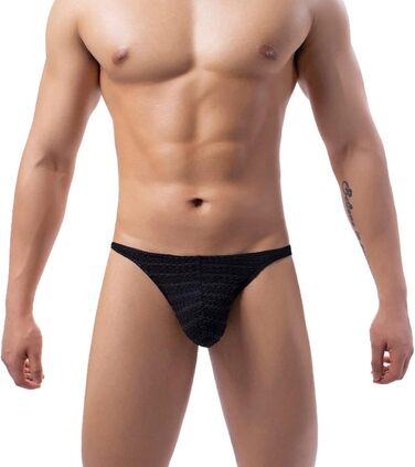 Чоловічі труси-стрінги Faringoto з сітки, чорні, розмір M, дихаючі, сексуальні