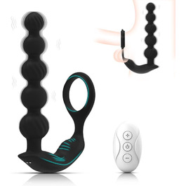 Вібратор для простати Lmgoc з анальним кулькою та кільцем для пеніса, 10 режимів вібрації, Butt Plug, анальні кульки, стимулятор простати, масажер для чоловіків