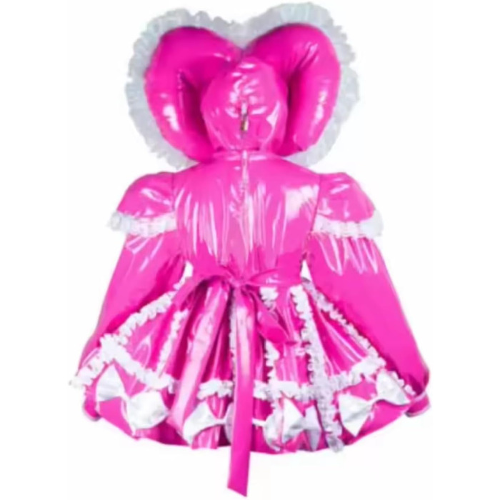 Костюм горничної DDINGHOONQPODFR для жінок: червоне плаття з капелюхом, PVC, Cosplay, на Halloween, з замком, індивідуальний дизайн