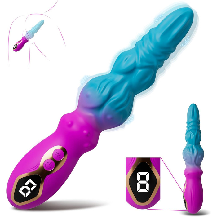 Вібратор для дорослих Monster Dildo з 9 режимів вібрації та LED-дисплеєм, 24 см, для жінок та чоловіків, набір вібраторів з стимуляцією клітора та анальним отвором