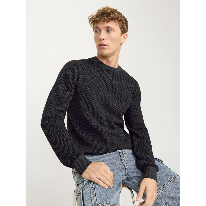 Чоловічі джинси Slim Fit JACK & JONES JJIGLENN (Dark Grey Melange), розмір XXL