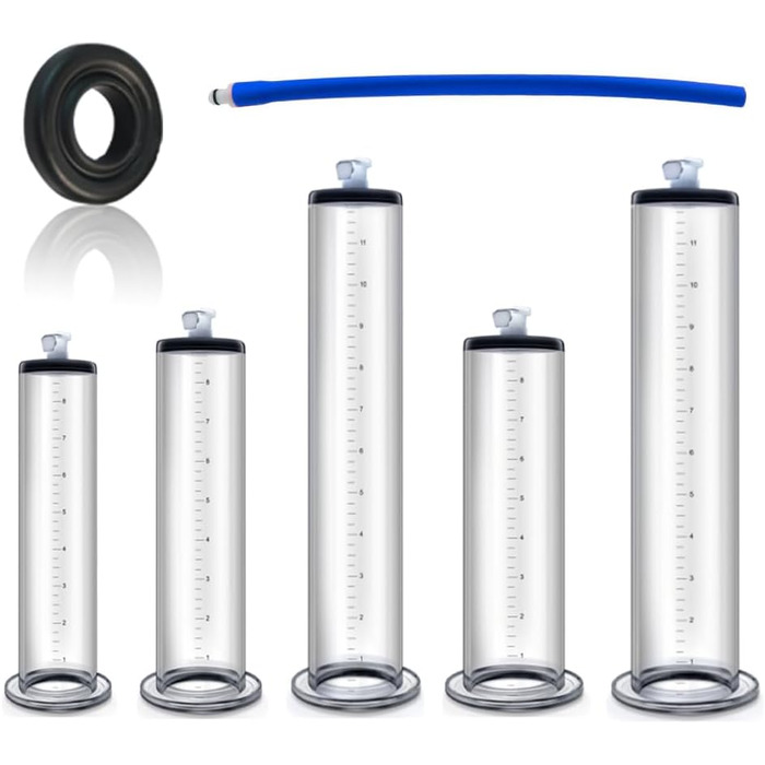 Прозоре трубкове з'єднання NAIXBTY для пеніс-помп з шкалою. Заміна для збільшення пеніса, покращення ерекції. Аксесуар для чоловічих інтим-іграшок (9 * 1.75inch)