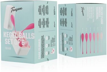 Набір кегельболів Teazers: важені тренувальні м'ячі для вправ для тазового дна (рожевий)