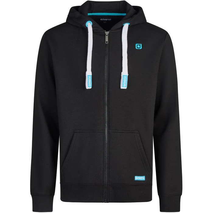 Чоловіча толстовка на блискавці з капюшоном riverso RIVNoah, Regular Fit, чорна, розмір 5XL