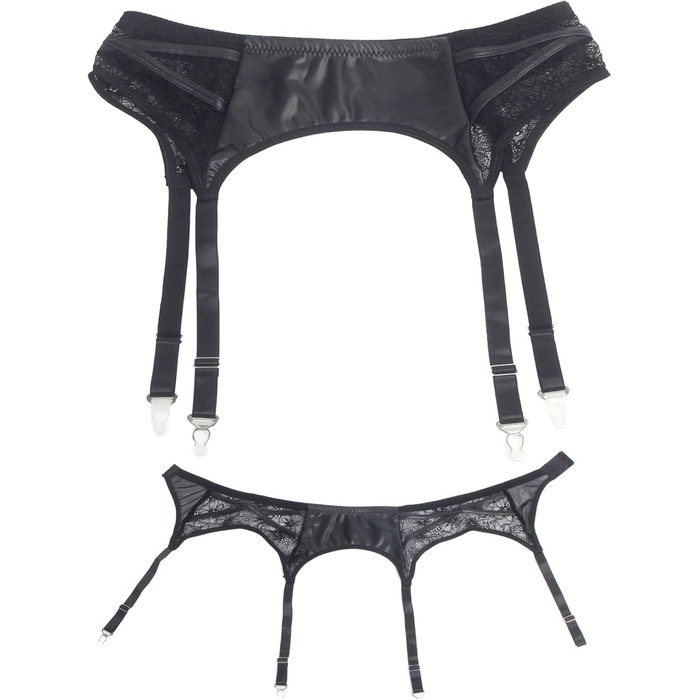 Набір ремінців для панчіх, великий розмір, з 4 металевими кліпсами для панчіх до коліна, чорний, стиль 2: чорний (4 ремінці), 4X--Large