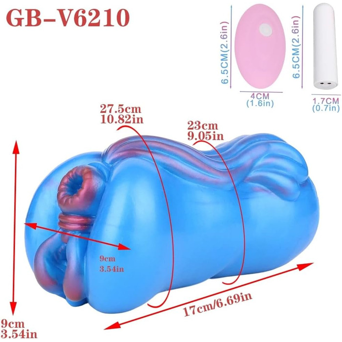 Масажер для тіла Lmgoc 2-в-1 з силікону, 697г, з формою рота монстра та реалістичною вагіною, 10 режимів вібрації, міні-вібратор для дорослих