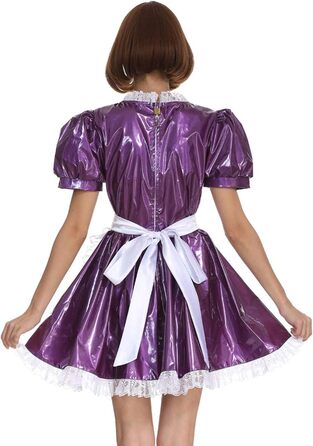 Квіткове PVC-плаття для перевдягання з квадратним вирізом, фіолетове, 3XL