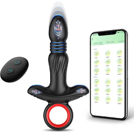 Вібратор для чоловіків та жінок, анальні вібратори з пультом дистанційного керування, 9 режимів вібрації, чорний