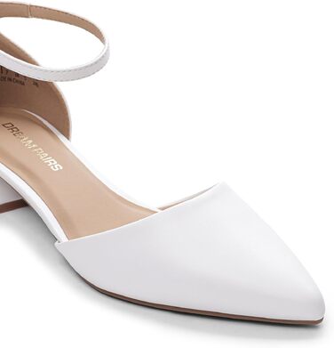 Жіночі туфлі-човники Dream Pairs на низьких підборах, білі, розмір 40.5 EU